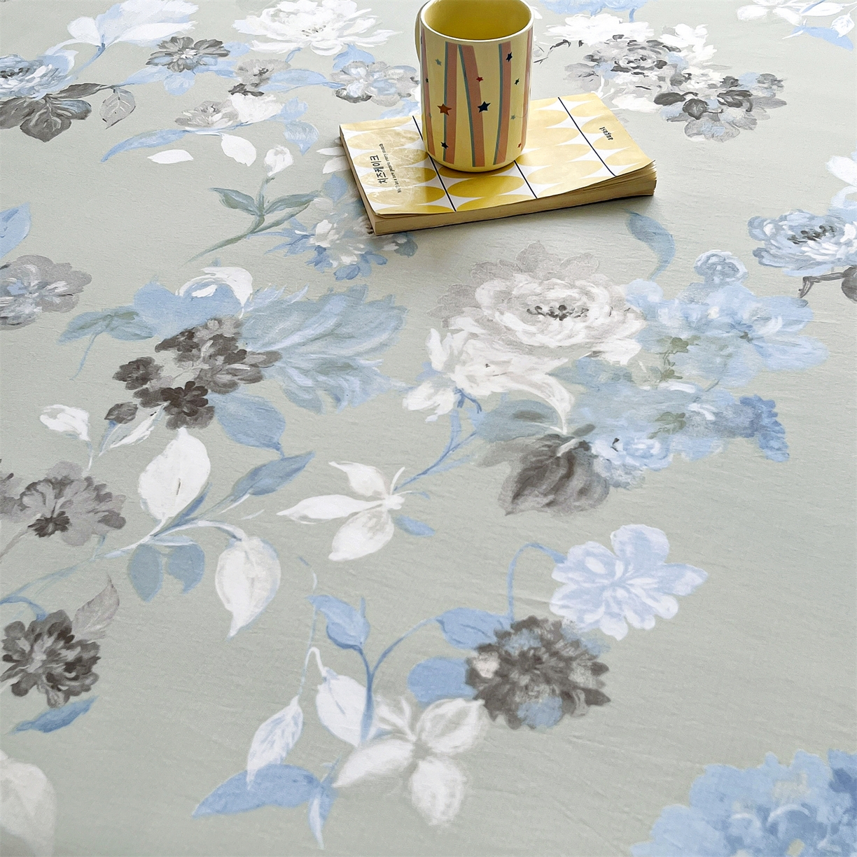 91家纺网 家纺一手货源 找家纺 慕木家纺 2026新款A类纯色印花慕丝棉床笠系列（抽空压缩可供跨境）（提供买家秀） 蓝漪