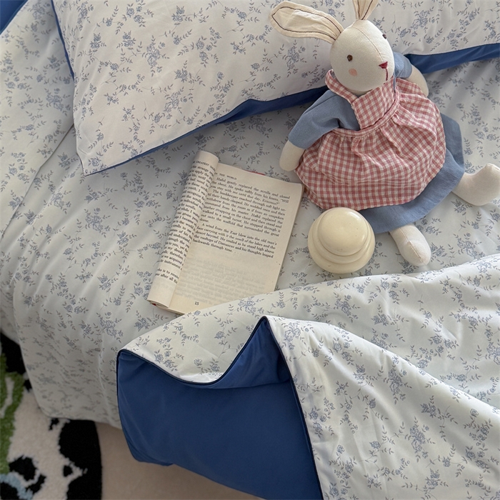 91家纺网 家纺一手货源 找家纺 暖生活 2026新款A类冰皮氨纶凉感夏被 被子被芯 清雅蓝