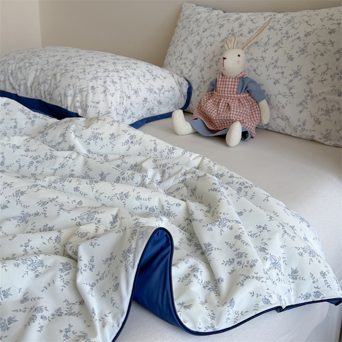 91家纺网 家纺一手货源 找家纺 暖生活 2026新款A类冰皮氨纶凉感夏被 被子被芯 清雅蓝