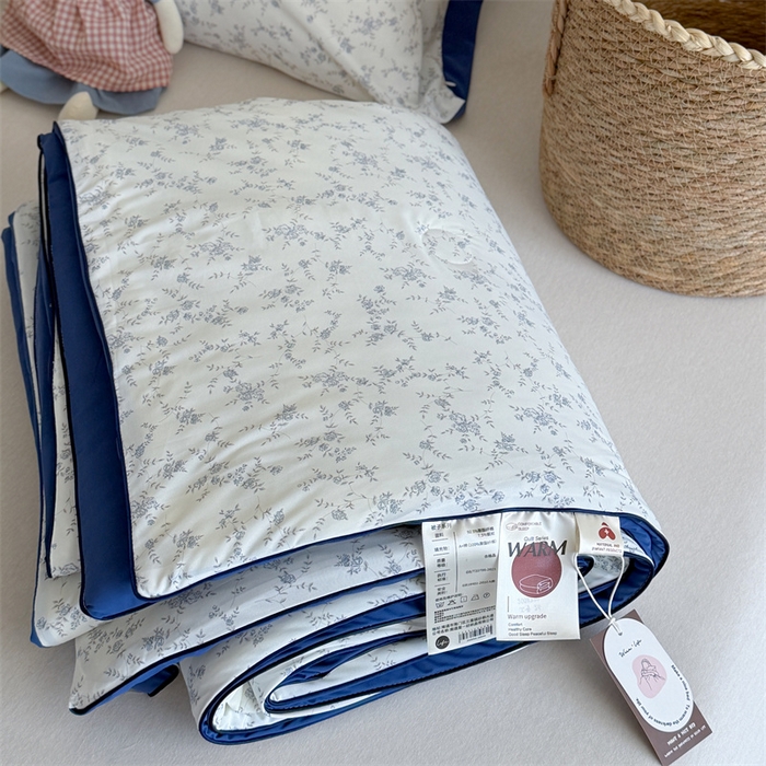 91家纺网 家纺一手货源 找家纺 暖生活 2026新款A类冰皮氨纶凉感夏被 被子被芯 清雅蓝