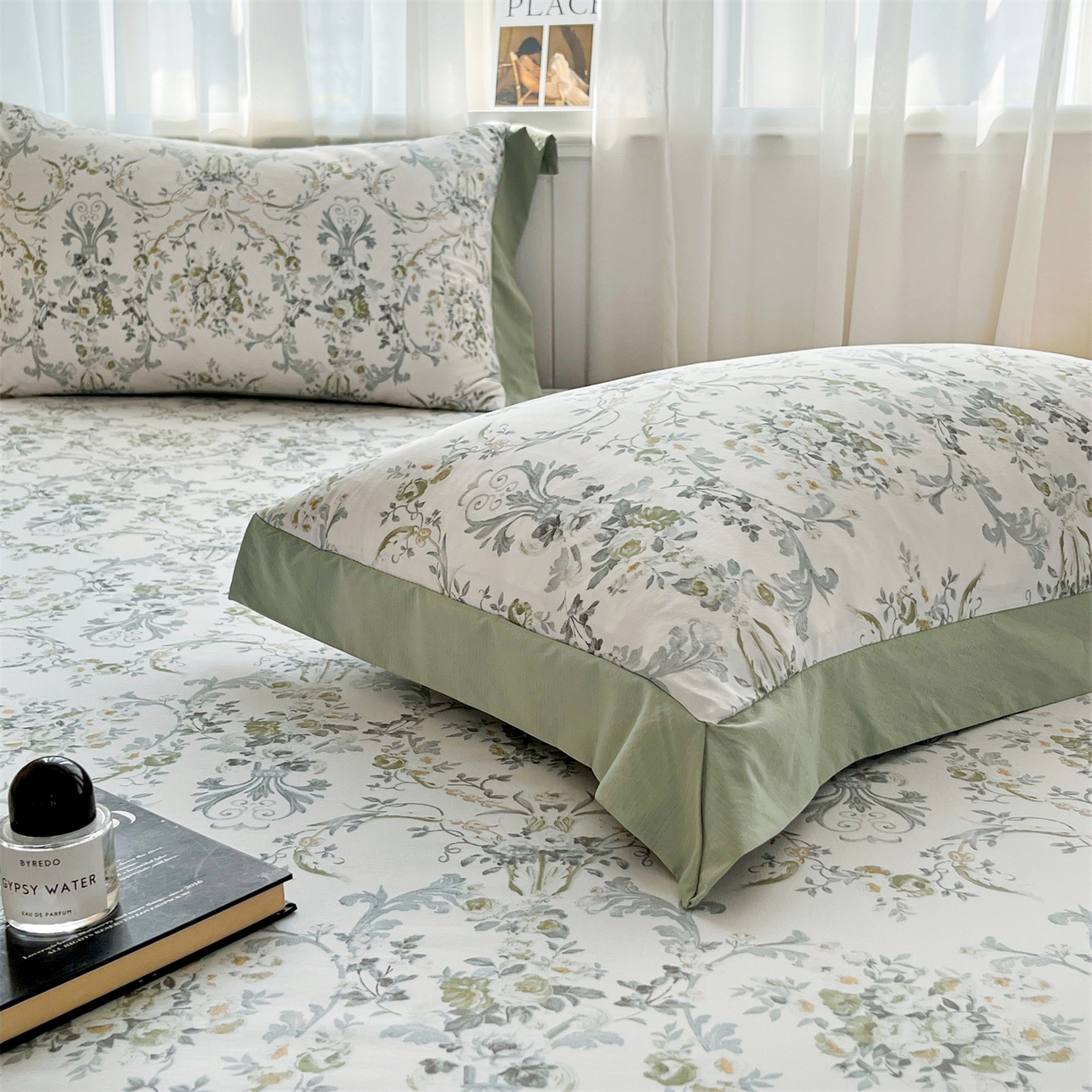 91家纺网 家纺一手货源 找家纺 慕木家纺 2026新款A类纯色印花慕丝棉床笠系列（抽空压缩可供跨境）（提供买家秀） 清漫