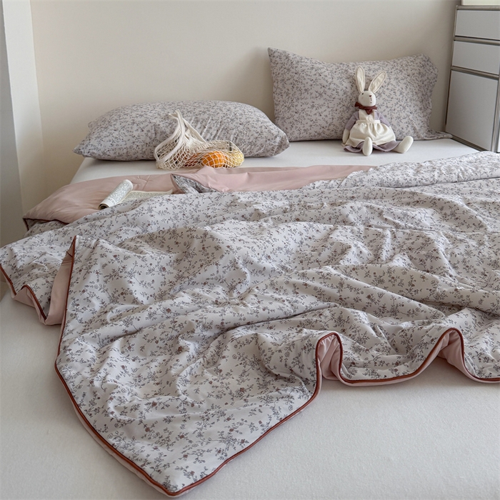 91家纺网 家纺一手货源 找家纺 暖生活 2026新款A类冰皮氨纶凉感夏被 被子被芯 晚香玉