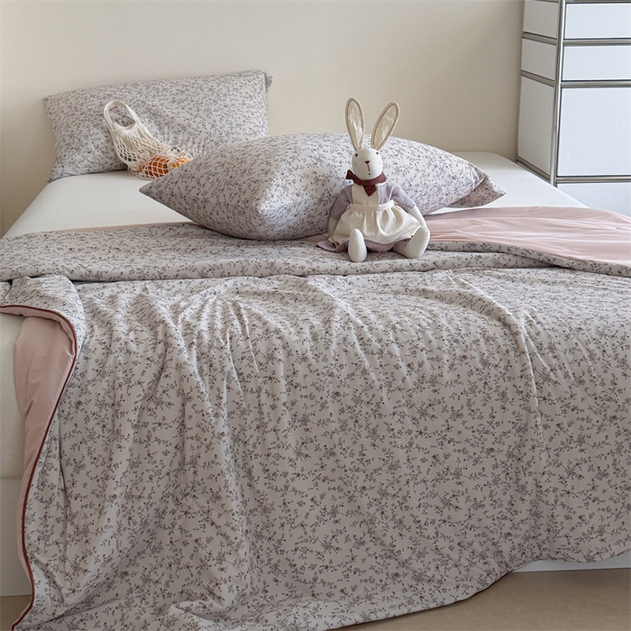 91家纺网 家纺一手货源 找家纺 暖生活 2026新款A类冰皮氨纶凉感夏被 被子被芯 晚香玉