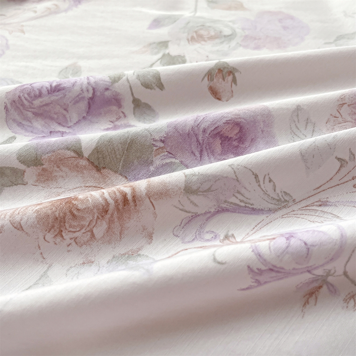 91家纺网 家纺一手货源 找家纺 慕木家纺 2026新款A类纯色印花慕丝棉床笠系列（抽空压缩可供跨境）（提供买家秀） 凡尔赛