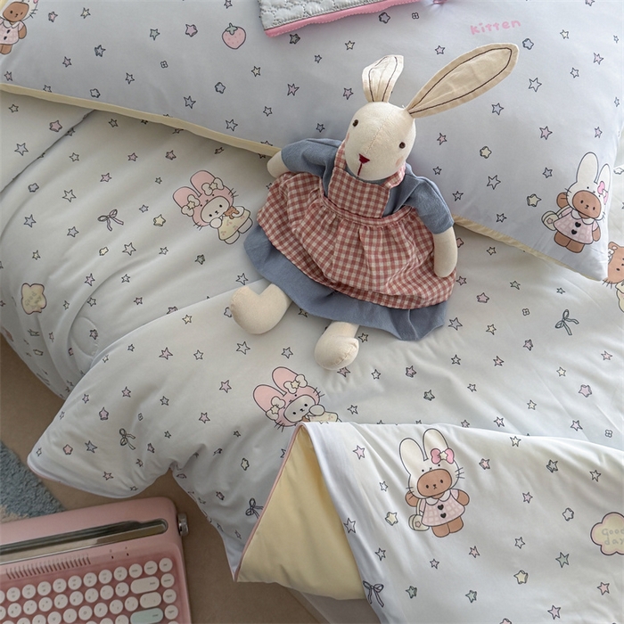 91家纺网 家纺一手货源 找家纺 暖生活 2026新款A类冰皮氨纶凉感夏被 被子被芯 星眠小猫