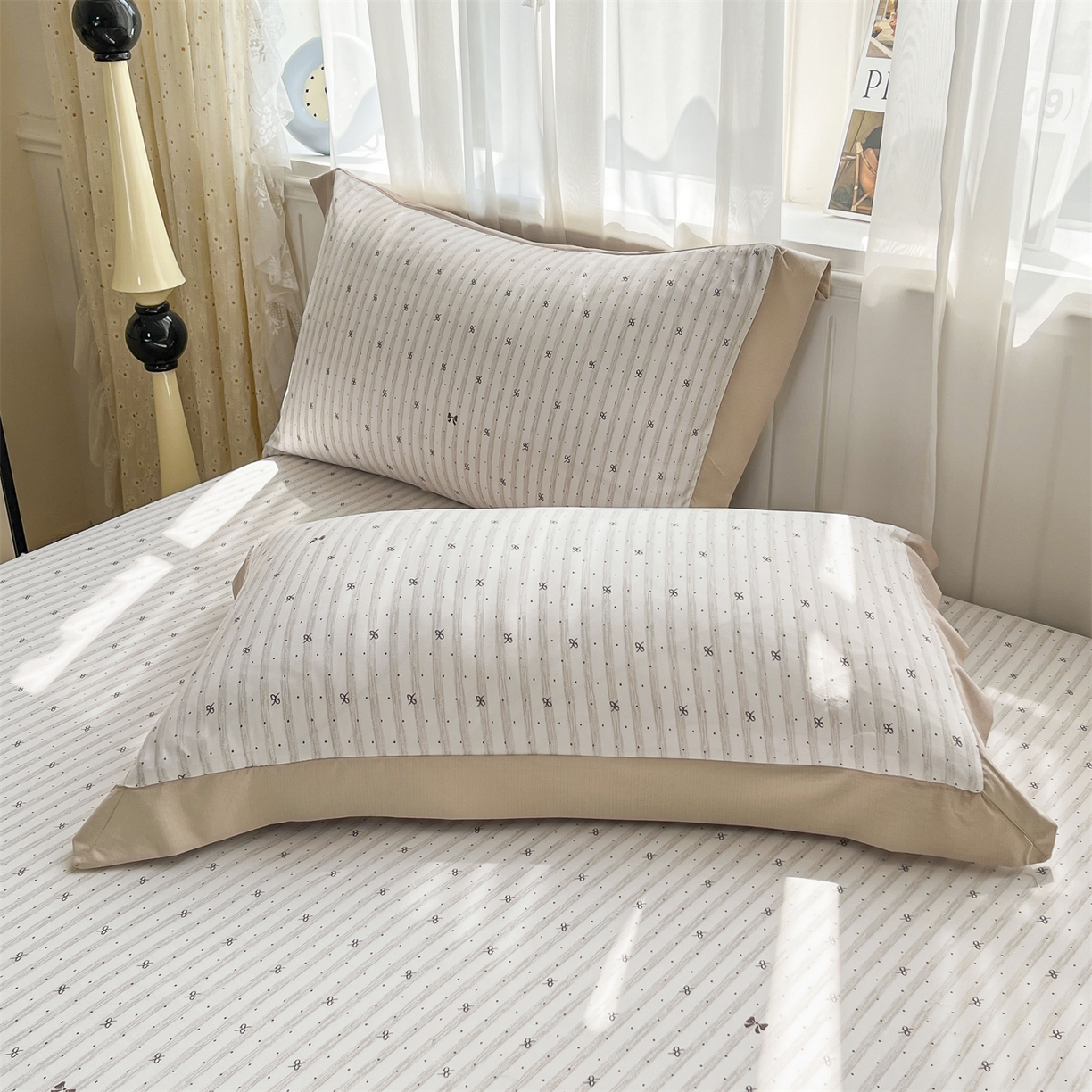 91家纺网 家纺一手货源 找家纺 慕木家纺 2026新款A类纯色印花慕丝棉床笠系列（抽空压缩可供跨境）（提供买家秀） 波点序章