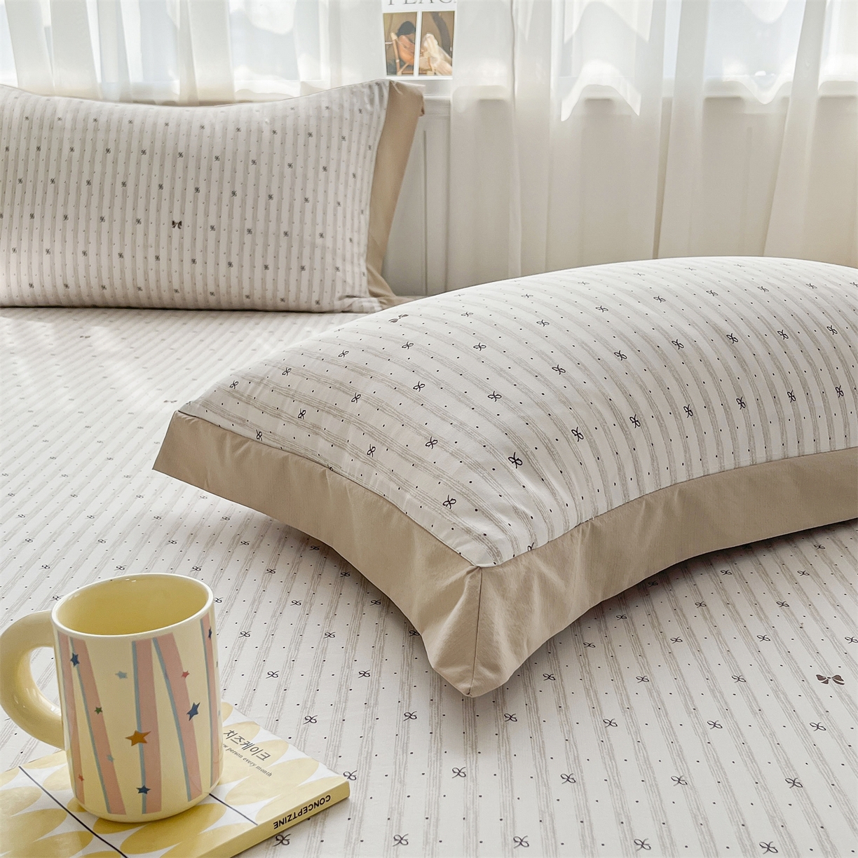 91家纺网 家纺一手货源 找家纺 慕木家纺 2026新款A类纯色印花慕丝棉床笠系列（抽空压缩可供跨境）（提供买家秀） 波点序章