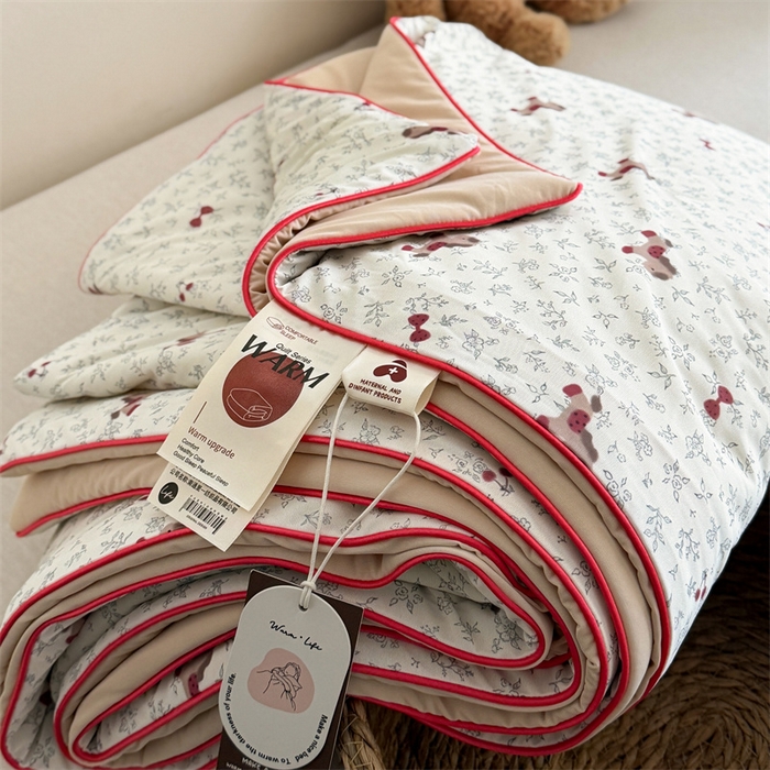 91家纺网 家纺一手货源 找家纺 暖生活 2026新款A类冰皮氨纶凉感夏被 被子被芯 樱桃小马