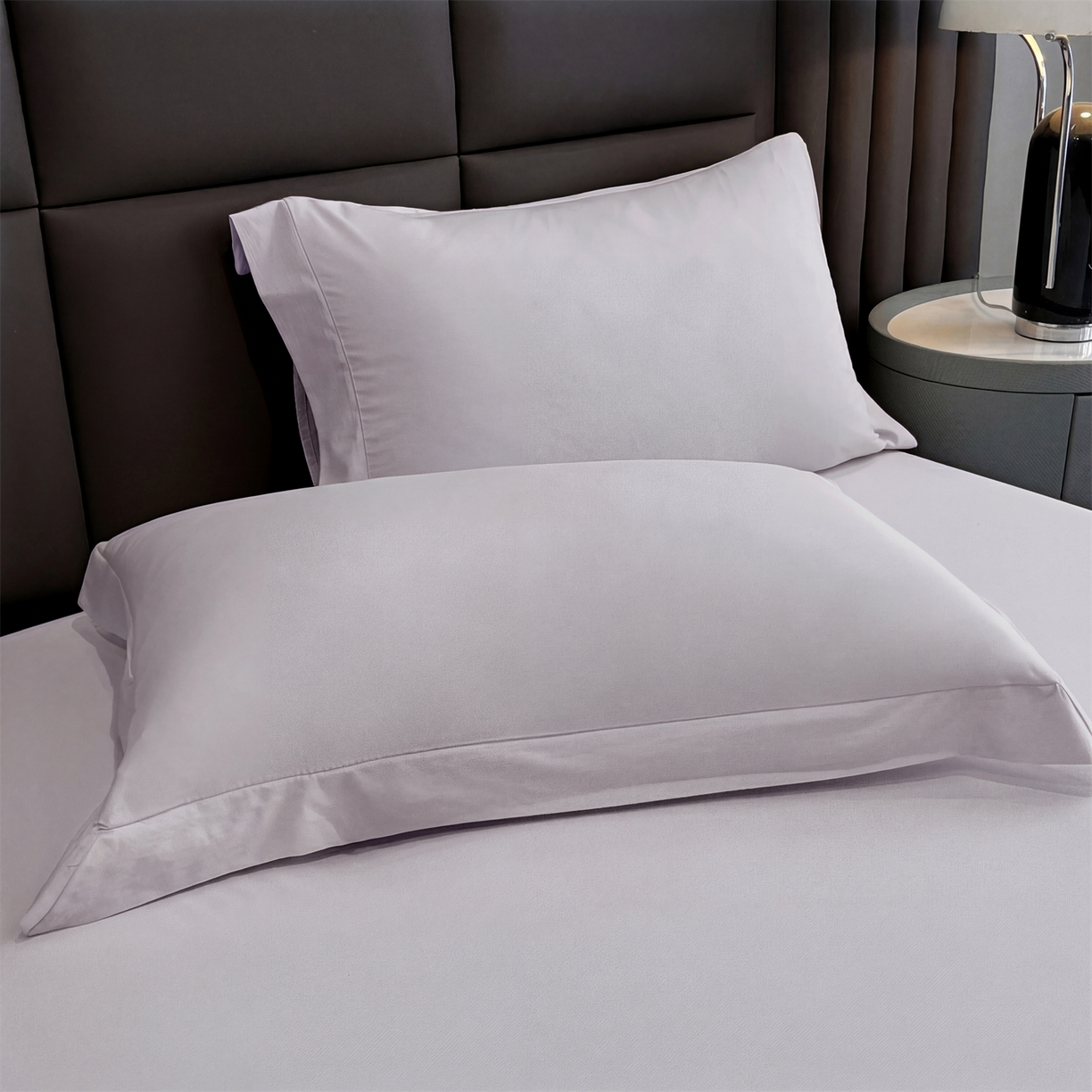 91家纺网 家纺一手货源 找家纺 慕木家纺 2026新款A类纯色印花慕丝棉床笠系列（抽空压缩可供跨境）（提供买家秀） 黛紫