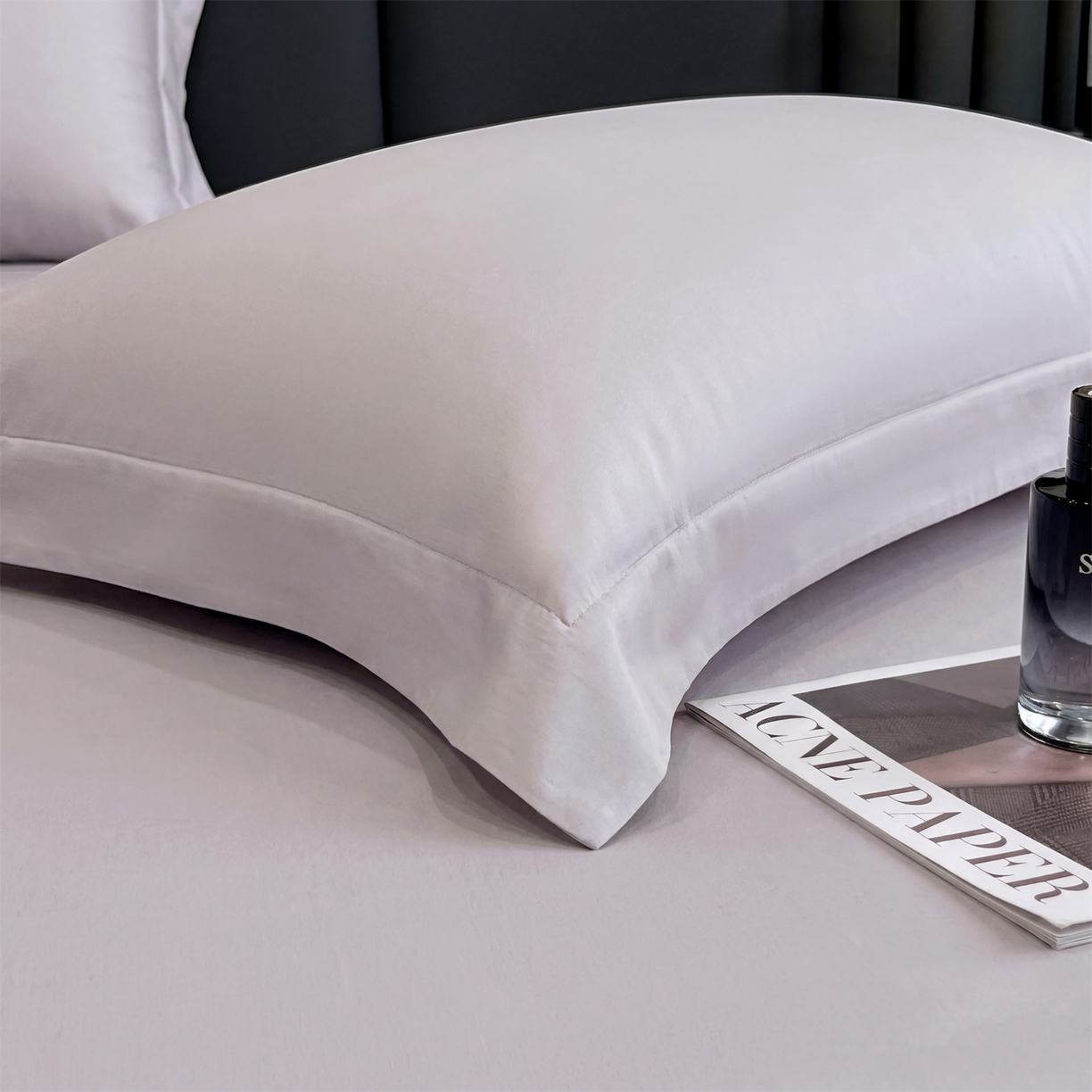 91家纺网 家纺一手货源 找家纺 慕木家纺 2026新款A类纯色印花慕丝棉床笠系列（抽空压缩可供跨境）（提供买家秀） 黛紫