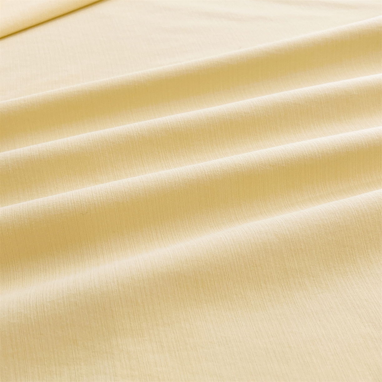 91家纺网 家纺一手货源 找家纺 慕木家纺 2026新款A类纯色印花慕丝棉床笠系列（抽空压缩可供跨境）（提供买家秀） 奶油黄