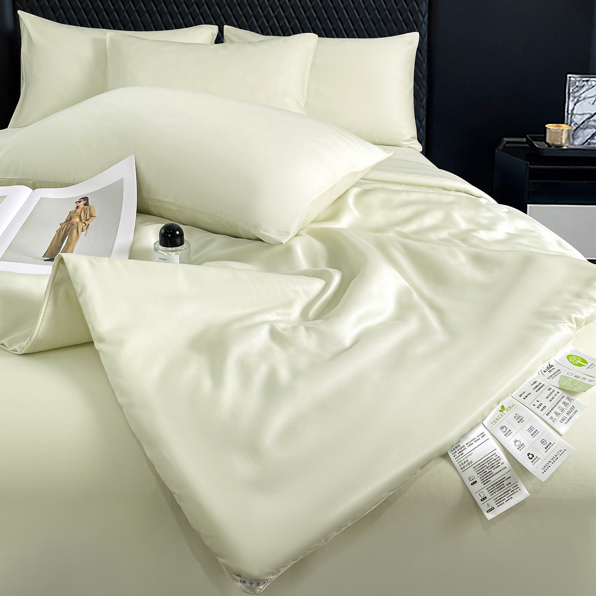 91家纺网 家纺一手货源 找家纺 （总）尊妙被业 2026春夏新款莱赛尔天丝夏被蚕蛹蛋白夏被夏凉被空调被四件套-纯色款