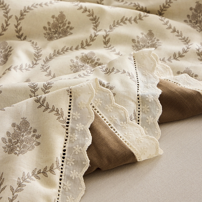 91家纺网 家纺一手货源 找家纺 蜜柚 2026新款麻本纪韩版复古雨露棉麻夏被夏凉被空调被 倾城