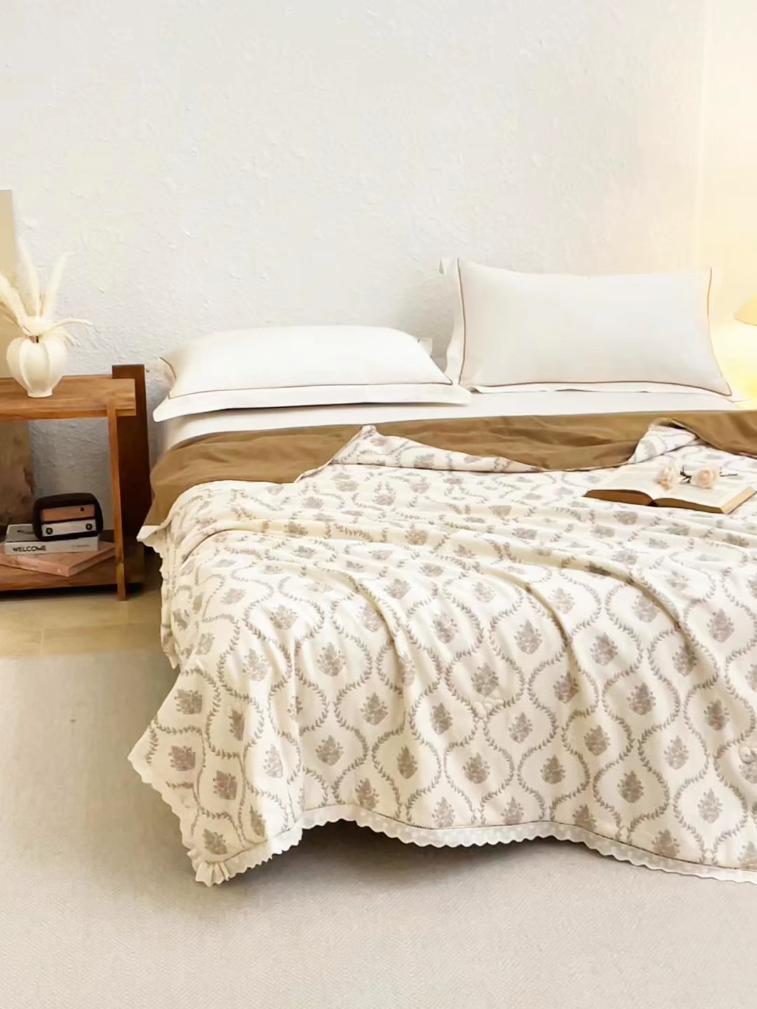 91家纺网 家纺一手货源 找家纺 蜜柚 2026新款麻本纪韩版复古雨露棉麻夏被夏凉被空调被 倾城