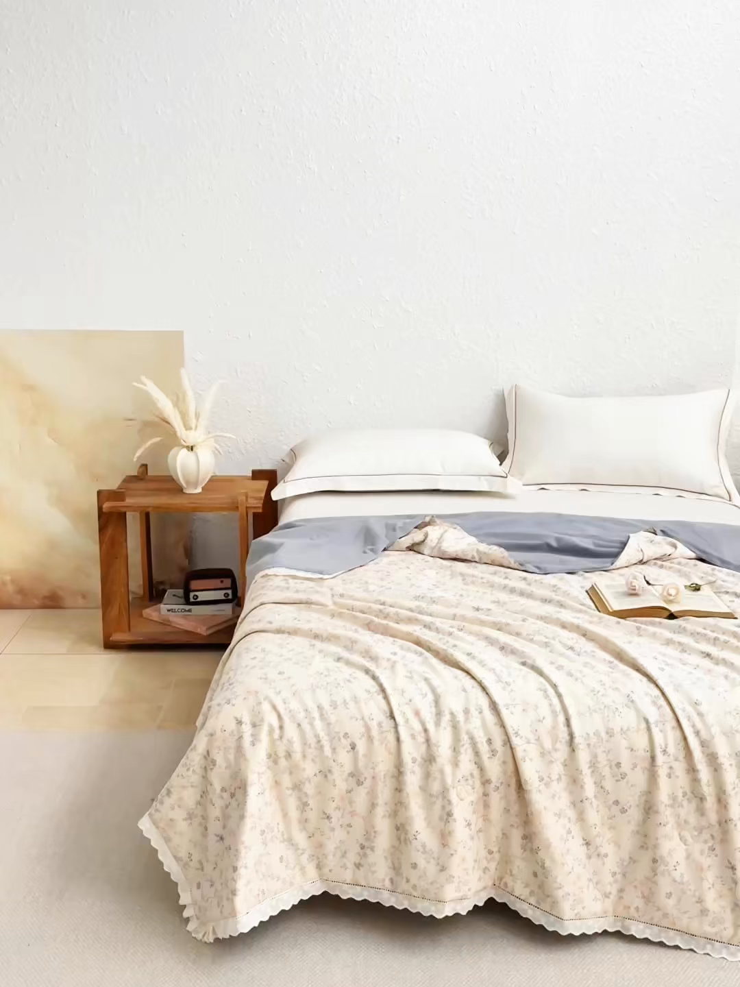 91家纺网 家纺一手货源 找家纺 蜜柚 2026新款麻本纪韩版复古雨露棉麻夏被夏凉被空调被 风信紫