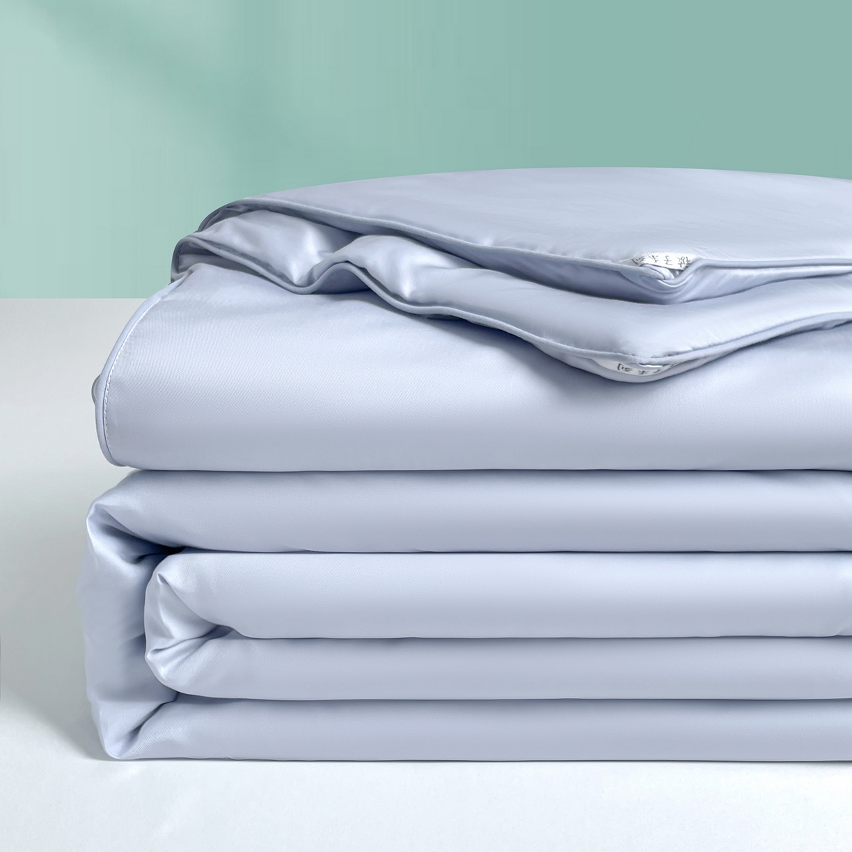 91家纺网 家纺一手货源 找家纺 尊妙被业 2026春夏新款莱赛尔天丝夏被蚕蛹蛋白夏被夏凉被空调被四件套-纯色款 垦丁蓝