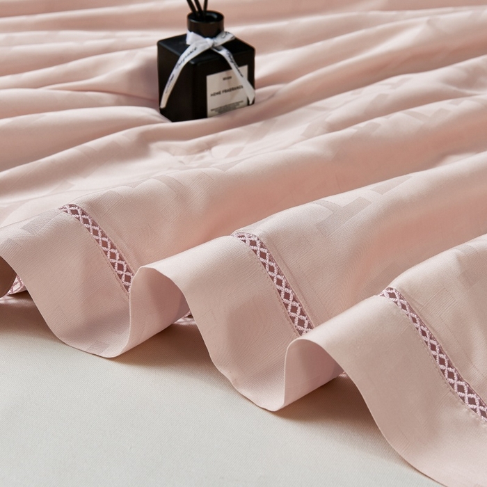 91家纺网 家纺一手货源 找家纺 蜜柚 2026新款卡伦50s莱赛尔天丝提花夏被夏凉被空调被 卡伦粉