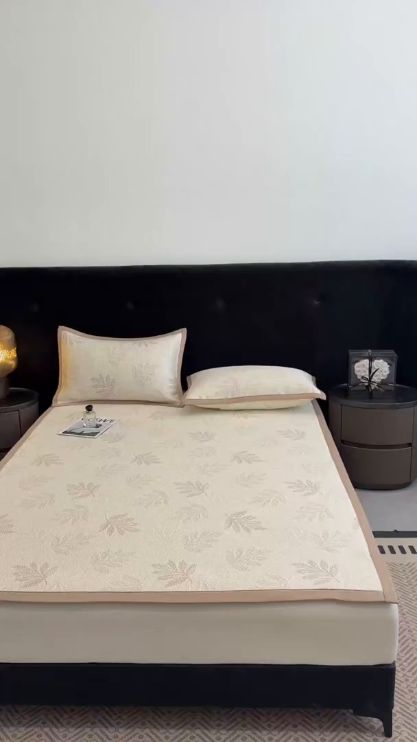 91家纺网 家纺一手货源 找家纺 喜梦缘家纺 2026新款复合中分子PE100%聚乙烯乙纶色织提花凉感软凉席席子 叶语