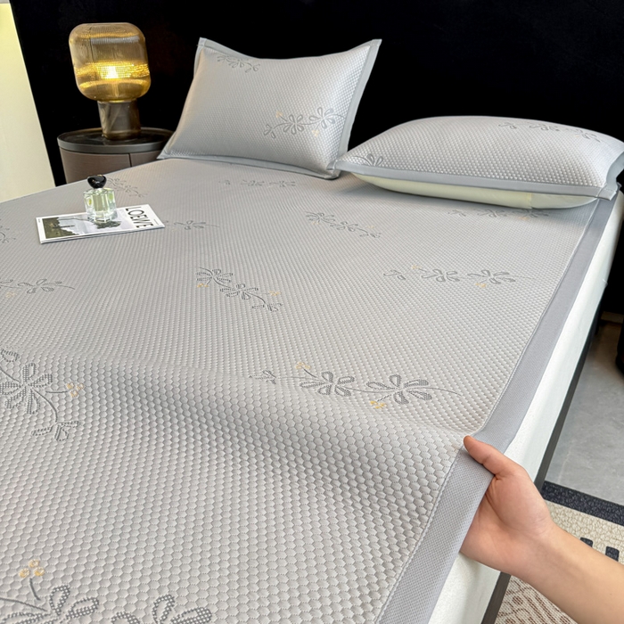 91家纺网 家纺一手货源 找家纺 喜梦缘家纺 2026新款复合中分子PE100%聚乙烯乙纶色织提花凉感软凉席席子 繁花