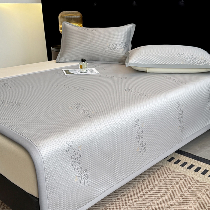 91家纺网 家纺一手货源 找家纺 喜梦缘家纺 2026新款复合中分子PE100%聚乙烯乙纶色织提花凉感软凉席席子 繁花