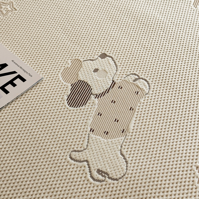 91家纺网 家纺一手货源 找家纺 喜梦缘家纺 2026新款复合中分子PE100%聚乙烯乙纶色织提花凉感软凉席席子 腊肠狗