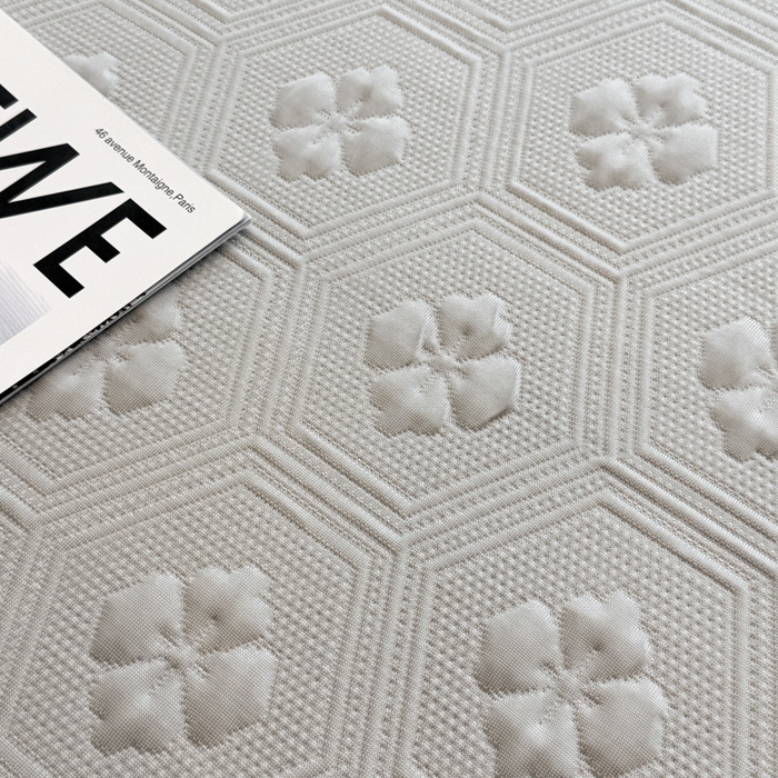 91家纺网 家纺一手货源 找家纺 喜梦缘家纺 2026新款复合中分子PE100%聚乙烯乙纶色织提花凉感软凉席席子 四叶草-灰