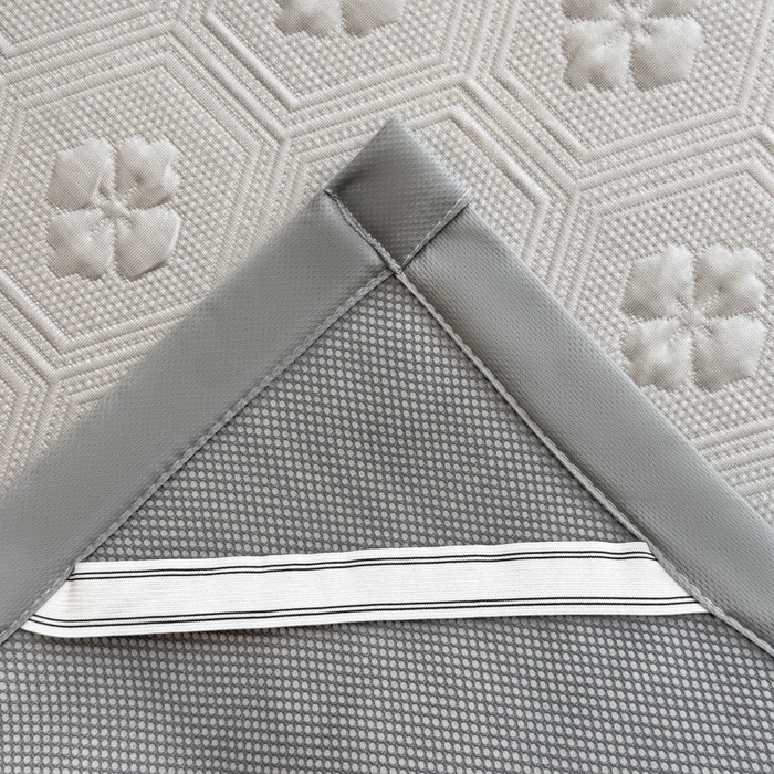 91家纺网 家纺一手货源 找家纺 喜梦缘家纺 2026新款复合中分子PE100%聚乙烯乙纶色织提花凉感软凉席席子 四叶草-灰