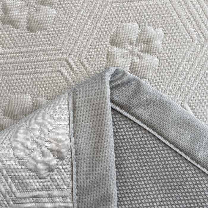 91家纺网 家纺一手货源 找家纺 喜梦缘家纺 2026新款复合中分子PE100%聚乙烯乙纶色织提花凉感软凉席席子 四叶草-灰