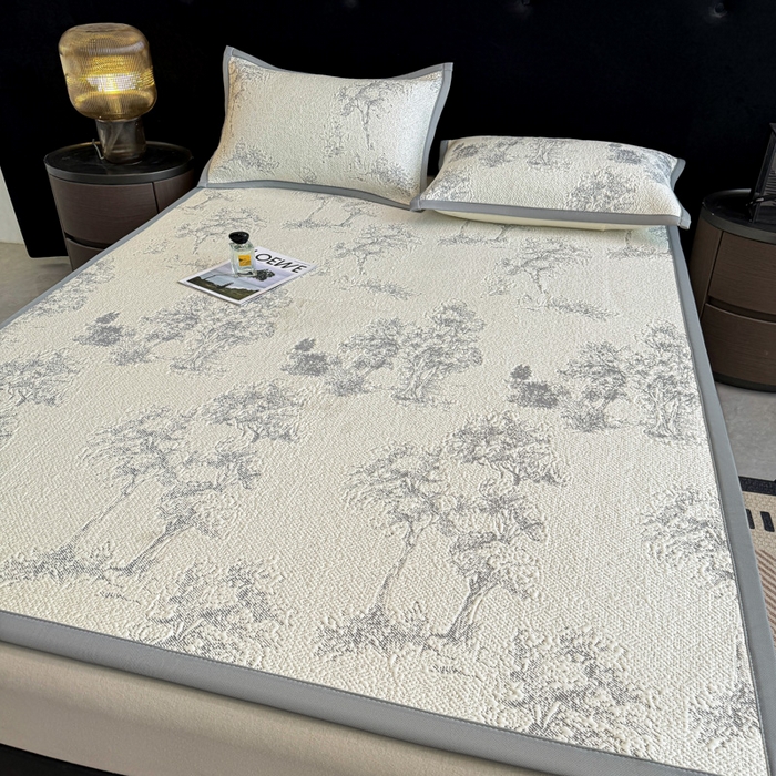 91家纺网 家纺一手货源 找家纺 喜梦缘家纺 2026新款复合中分子PE100%聚乙烯乙纶色织提花凉感软凉席席子 雾林