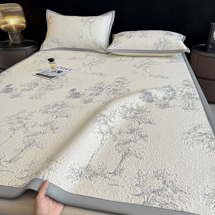 91家纺网 家纺一手货源 找家纺 喜梦缘家纺 2026新款复合中分子PE100%聚乙烯乙纶色织提花凉感软凉席席子 雾林