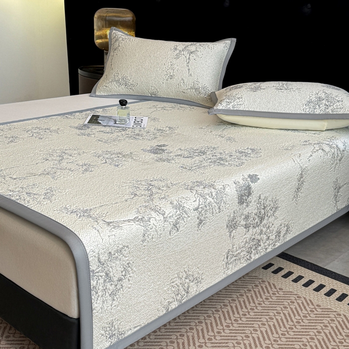 91家纺网 家纺一手货源 找家纺 喜梦缘家纺 2026新款复合中分子PE100%聚乙烯乙纶色织提花凉感软凉席席子 雾林