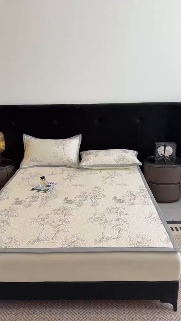 91家纺网 家纺一手货源 找家纺 喜梦缘家纺 2026新款复合中分子PE100%聚乙烯乙纶色织提花凉感软凉席席子 雾林