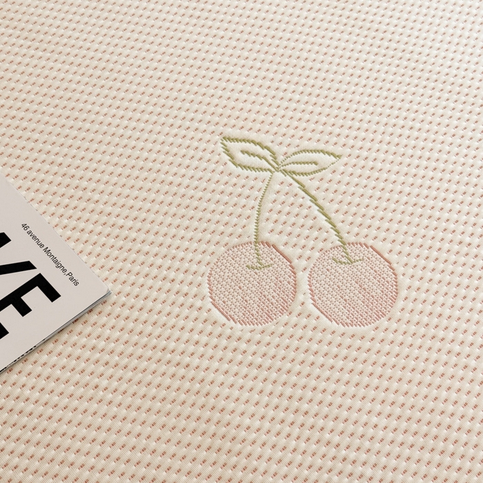 91家纺网 家纺一手货源 找家纺 喜梦缘家纺 2026新款复合中分子PE100%聚乙烯乙纶色织提花凉感软凉席席子 樱桃