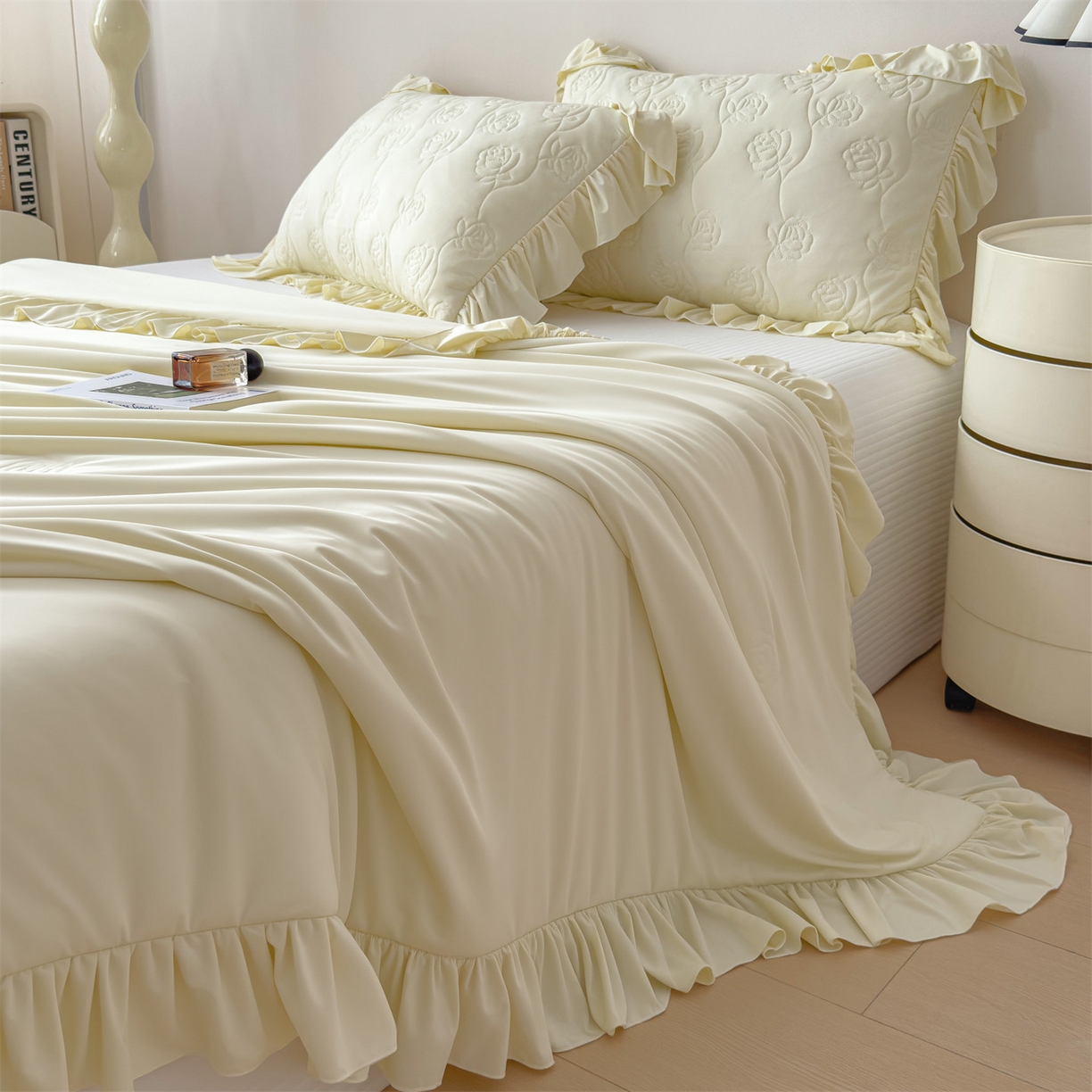 91家纺网 家纺一手货源 找家纺 （总）雯豆家纺 【10A抗菌】2026新款氨纶凉感丝花边夏被夏凉被夏季冰丝空调被子被芯