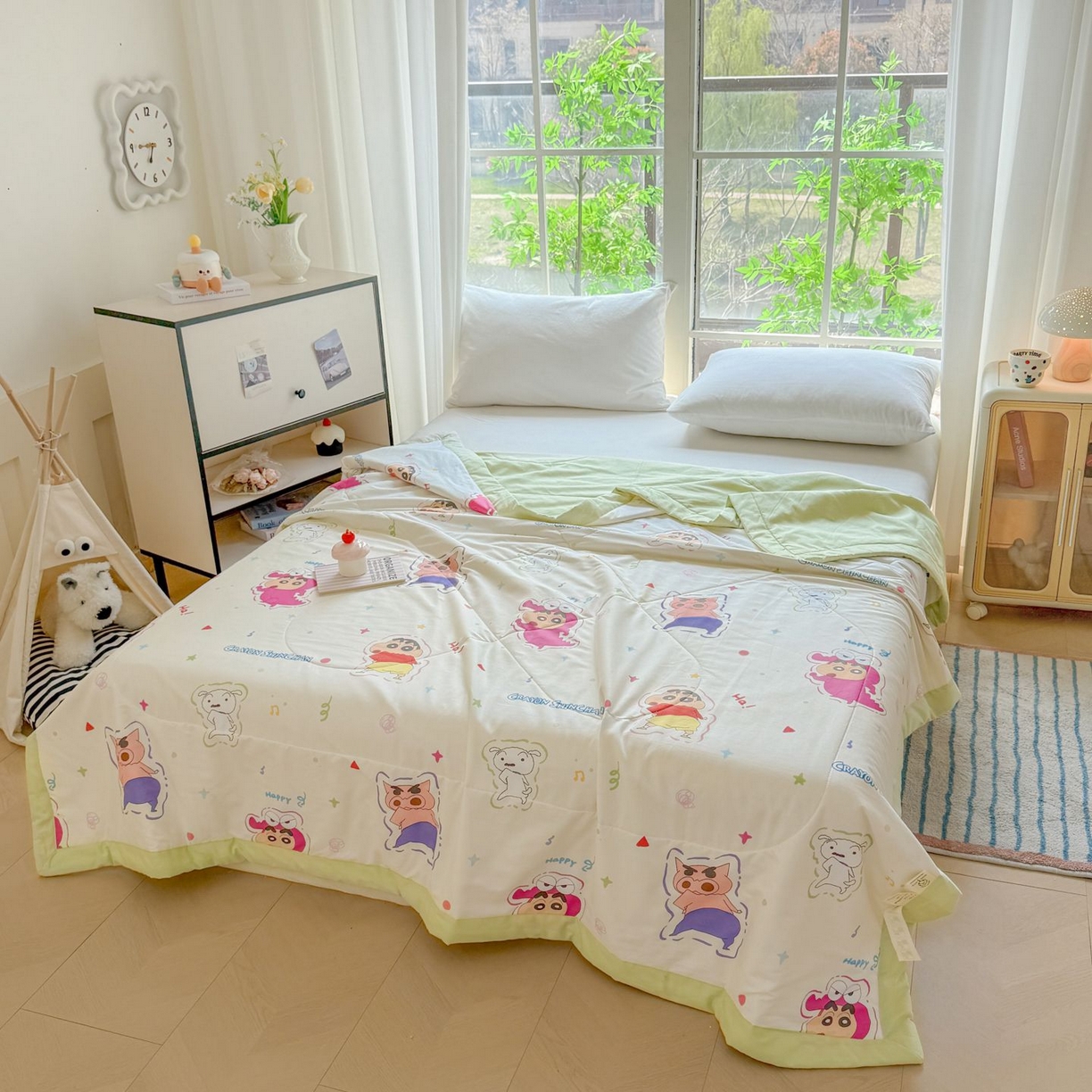 91家纺网 家纺一手货源 找家纺 （总）雅萱家纺 2026新款里外全棉棉花夏被蜡笔小新系列