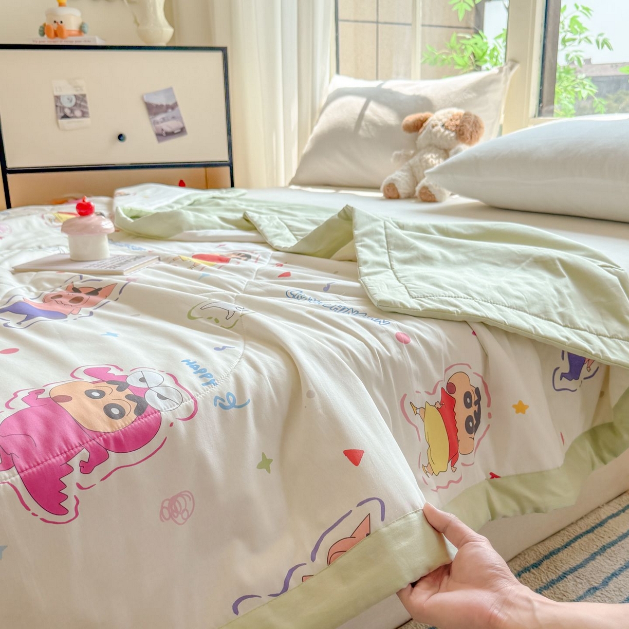 91家纺网 家纺一手货源 找家纺 （总）雅萱家纺 2026新款里外全棉棉花夏被蜡笔小新系列