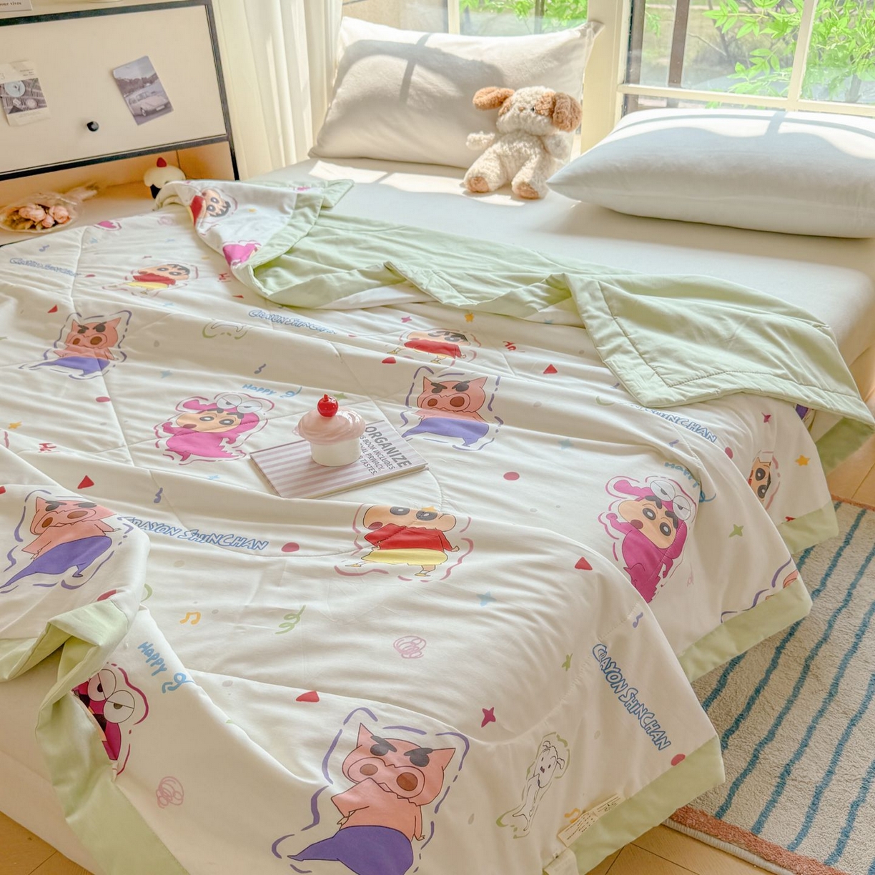 91家纺网 家纺一手货源 找家纺 （总）雅萱家纺 2026新款里外全棉棉花夏被蜡笔小新系列