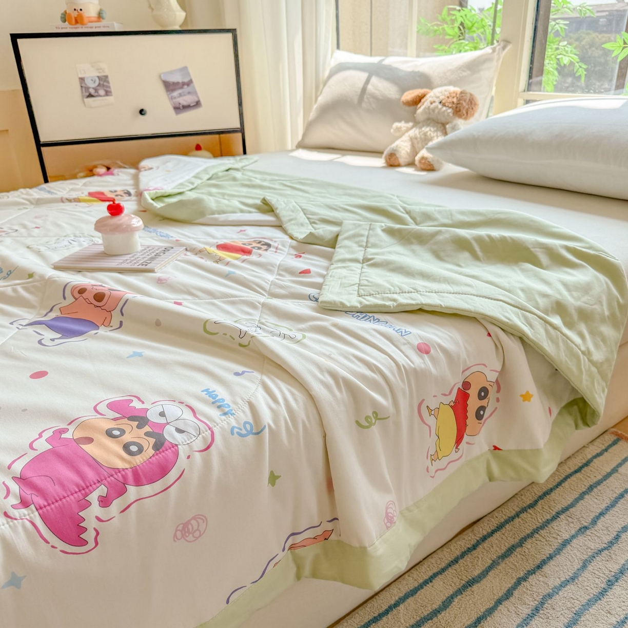 91家纺网 家纺一手货源 找家纺 （总）雅萱家纺 2026新款里外全棉棉花夏被蜡笔小新系列