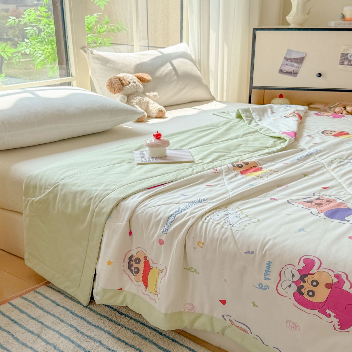 91家纺网 家纺一手货源 找家纺 （总）雅萱家纺 2026新款里外全棉棉花夏被蜡笔小新系列