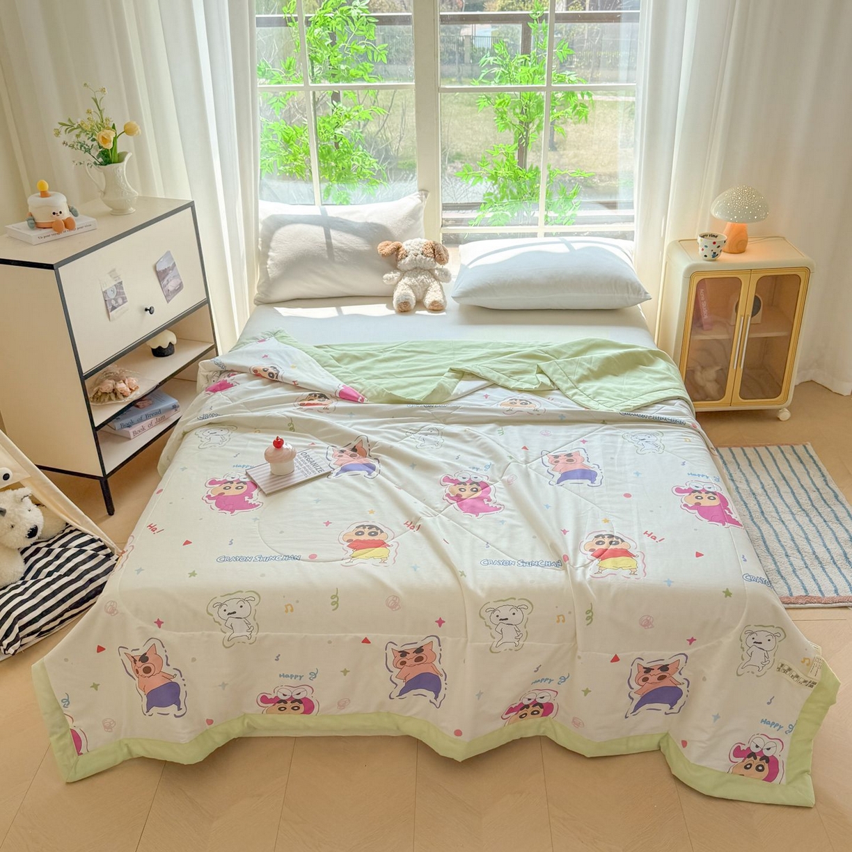 91家纺网 家纺一手货源 找家纺 （总）雅萱家纺 2026新款里外全棉棉花夏被蜡笔小新系列