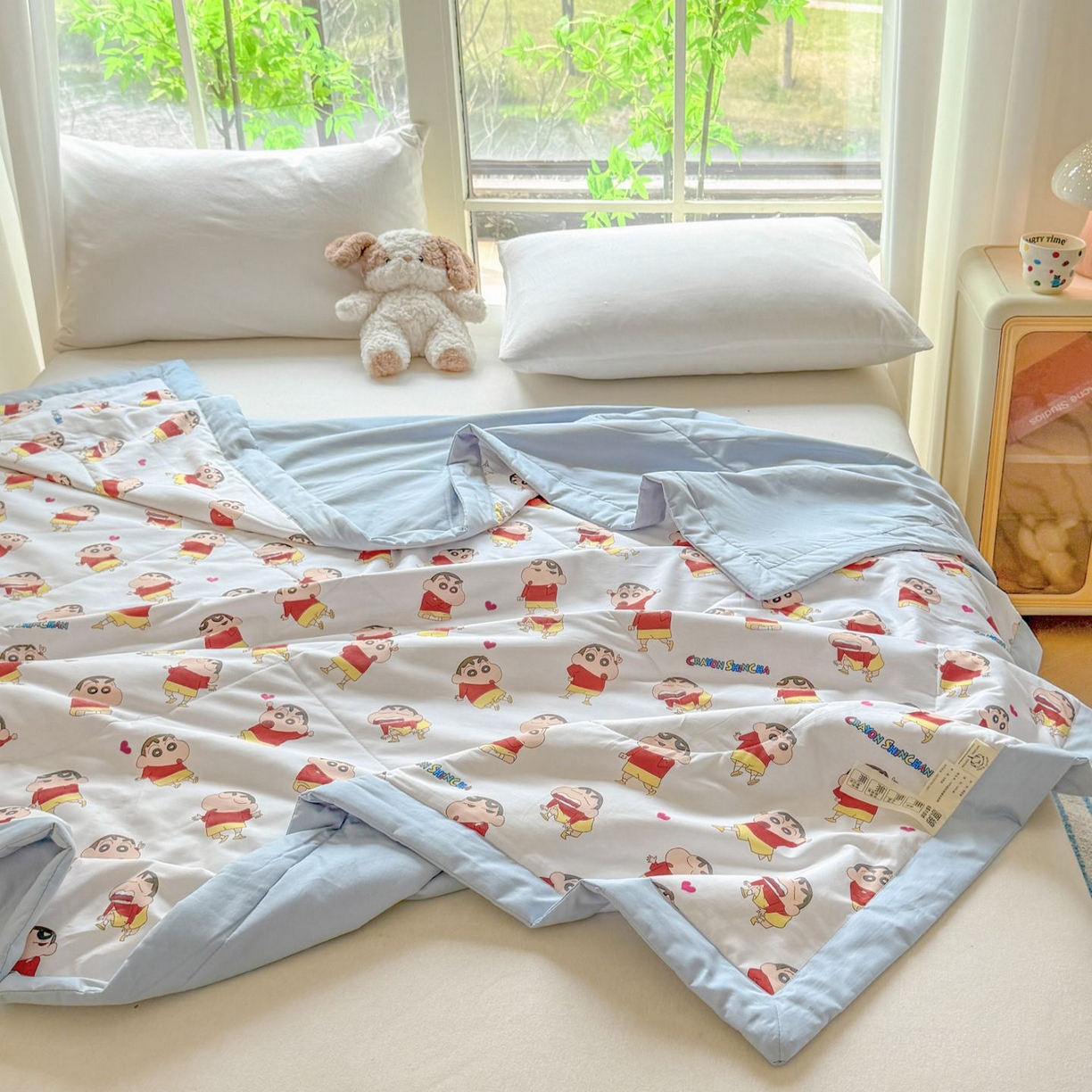 91家纺网 家纺一手货源 找家纺 雅萱家纺 2026新款里外全棉棉花夏被蜡笔小新系列 夏被-多变小新