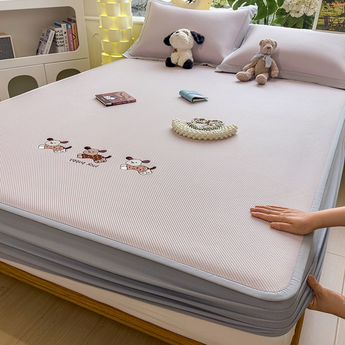 眠多宝（绒多宝） 2026新款可机洗冰豆豆冰丝席凉席席子a类母婴级婴儿可用凉感值过0.21夏天 趴趴狗床笠款