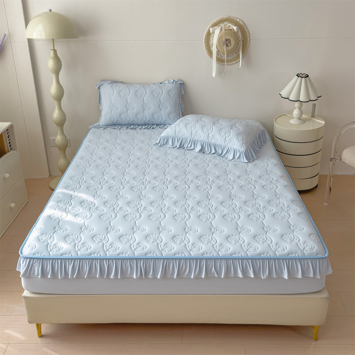 91家纺网 家纺一手货源 找家纺 （总）雯豆家纺 【10A抗菌】2026新款氨纶凉感丝花边枕套单只一对装夏季冰丝枕芯保护套