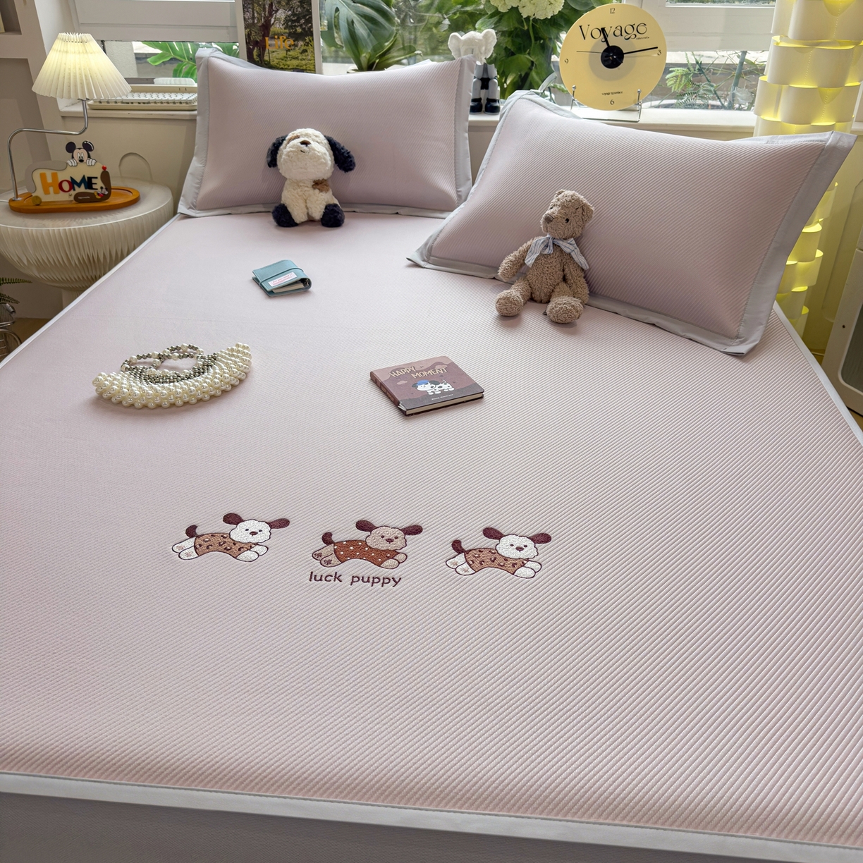 91家纺网 家纺一手货源 找家纺 眠多宝（绒多宝） 2026新款可机洗冰豆豆冰丝席凉席席子a类母婴级婴儿可用凉感值过0.21夏天 趴趴狗床笠款