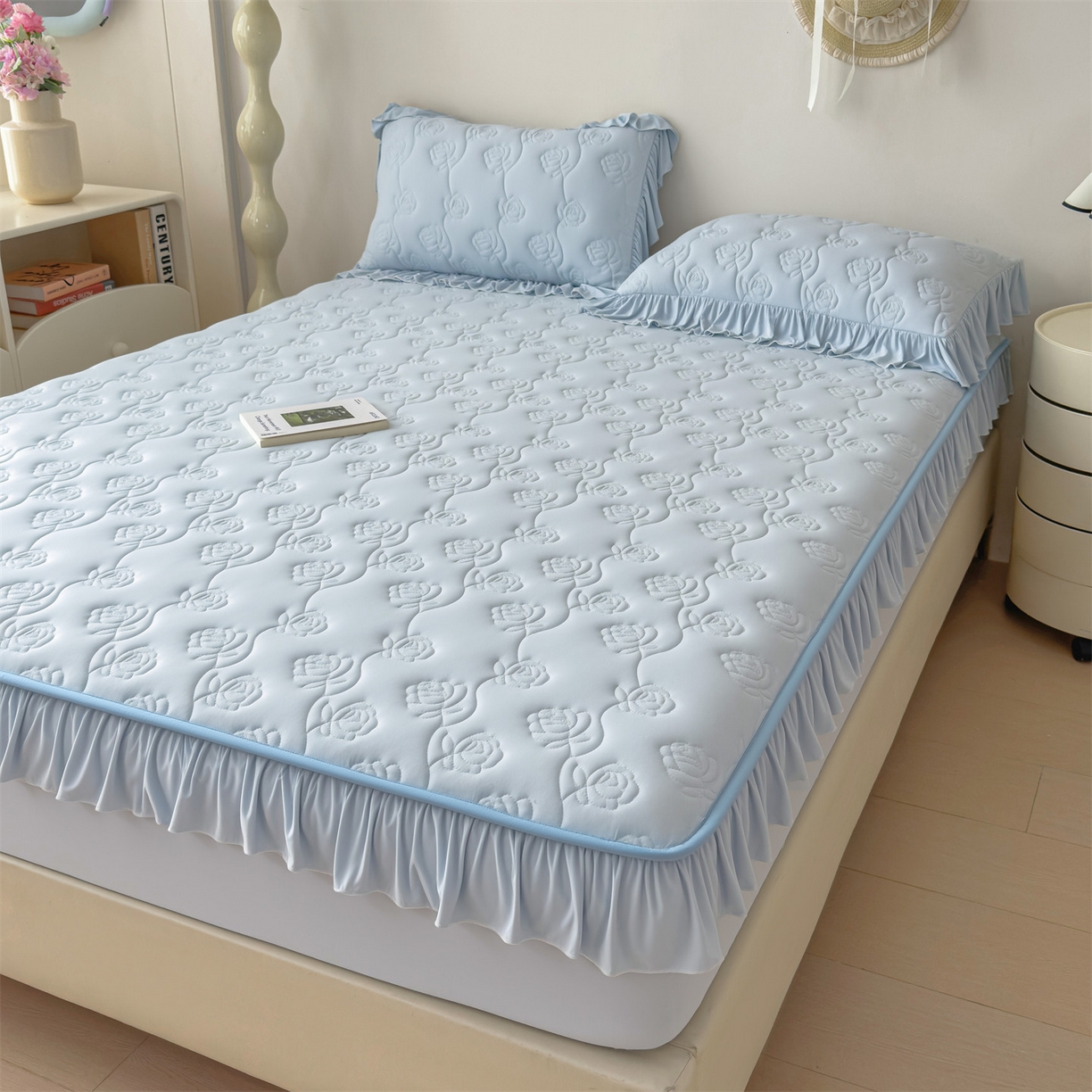 91家纺网 家纺一手货源 找家纺 （总）雯豆家纺 【10A抗菌】2026新款氨纶凉感丝花边枕套单只一对装夏季冰丝枕芯保护套