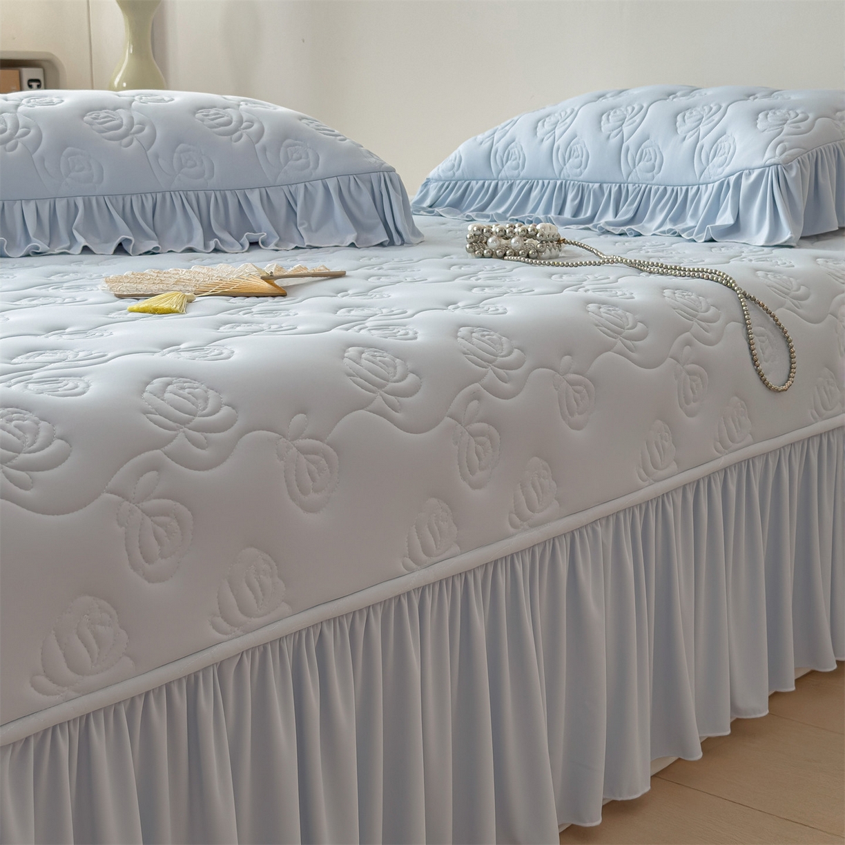 91家纺网 家纺一手货源 找家纺 （总）雯豆家纺 【10A抗菌】2026新款氨纶凉感丝花边枕套单只一对装夏季冰丝枕芯保护套