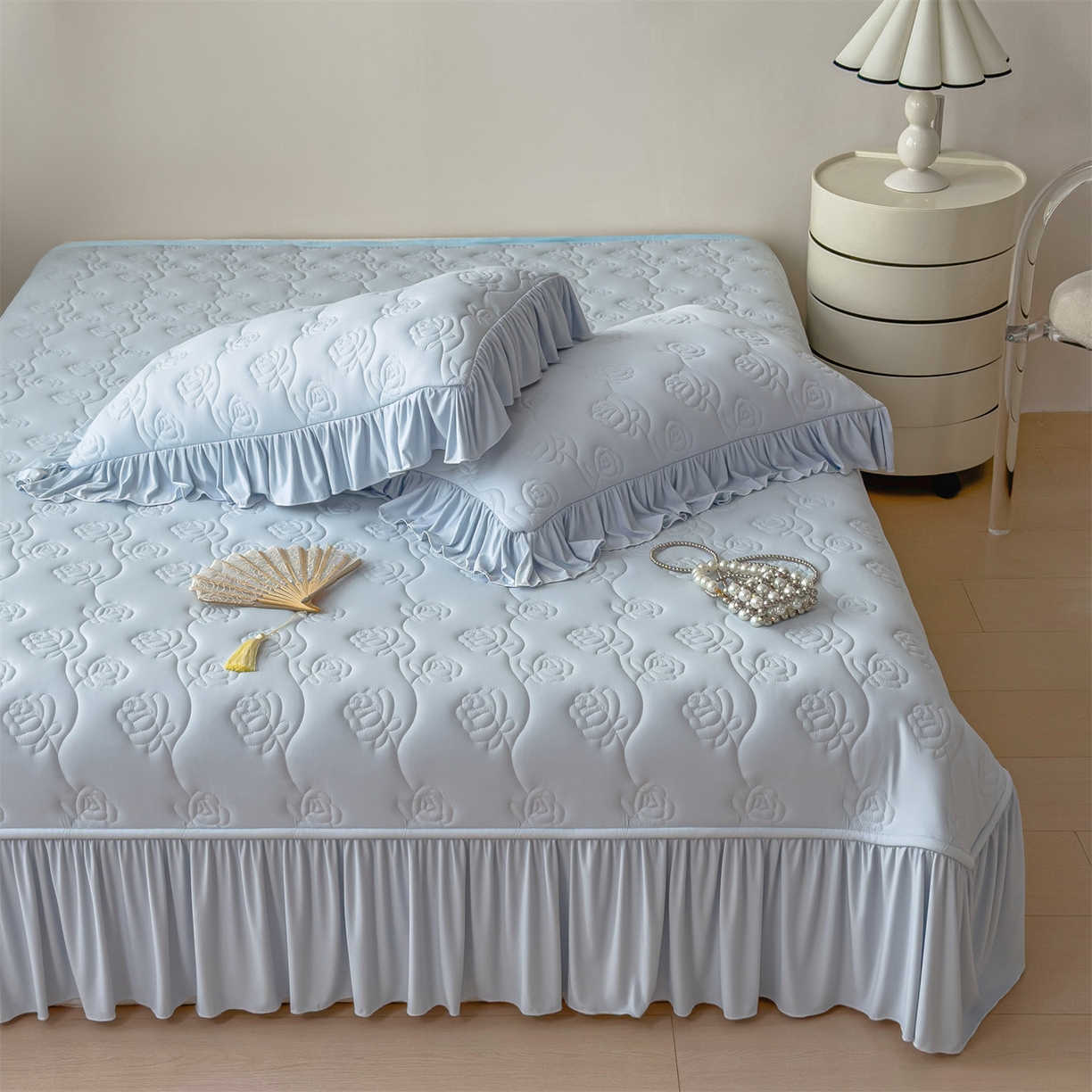 91家纺网 家纺一手货源 找家纺 （总）雯豆家纺 【10A抗菌】2026新款氨纶凉感丝花边枕套单只一对装夏季冰丝枕芯保护套