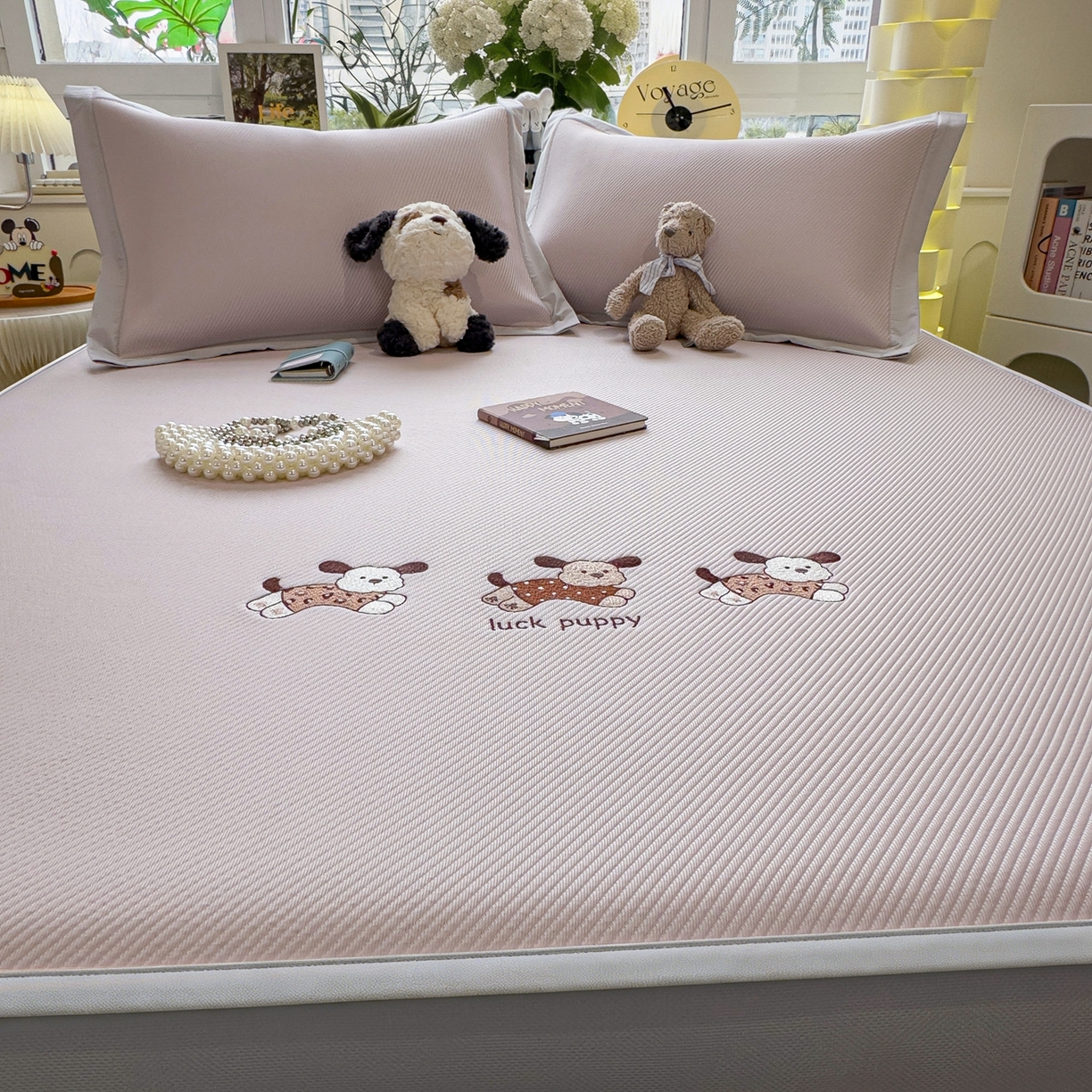 91家纺网 家纺一手货源 找家纺 眠多宝（绒多宝） 2026新款可机洗冰豆豆冰丝席凉席席子a类母婴级婴儿可用凉感值过0.21夏天 趴趴狗床笠款