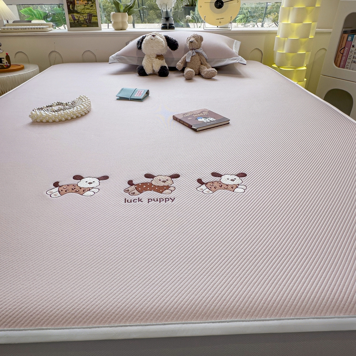 91家纺网 家纺一手货源 找家纺 眠多宝（绒多宝） 2026新款可机洗冰豆豆冰丝席凉席席子a类母婴级婴儿可用凉感值过0.21夏天 趴趴狗床笠款