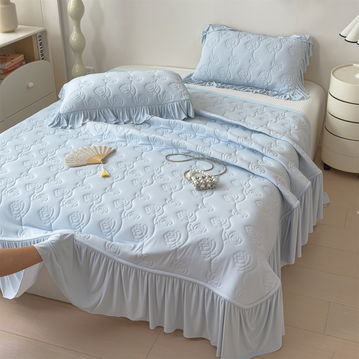 91家纺网 家纺一手货源 找家纺 （总）雯豆家纺 【10A抗菌】2026新款氨纶凉感丝花边枕套单只一对装夏季冰丝枕芯保护套